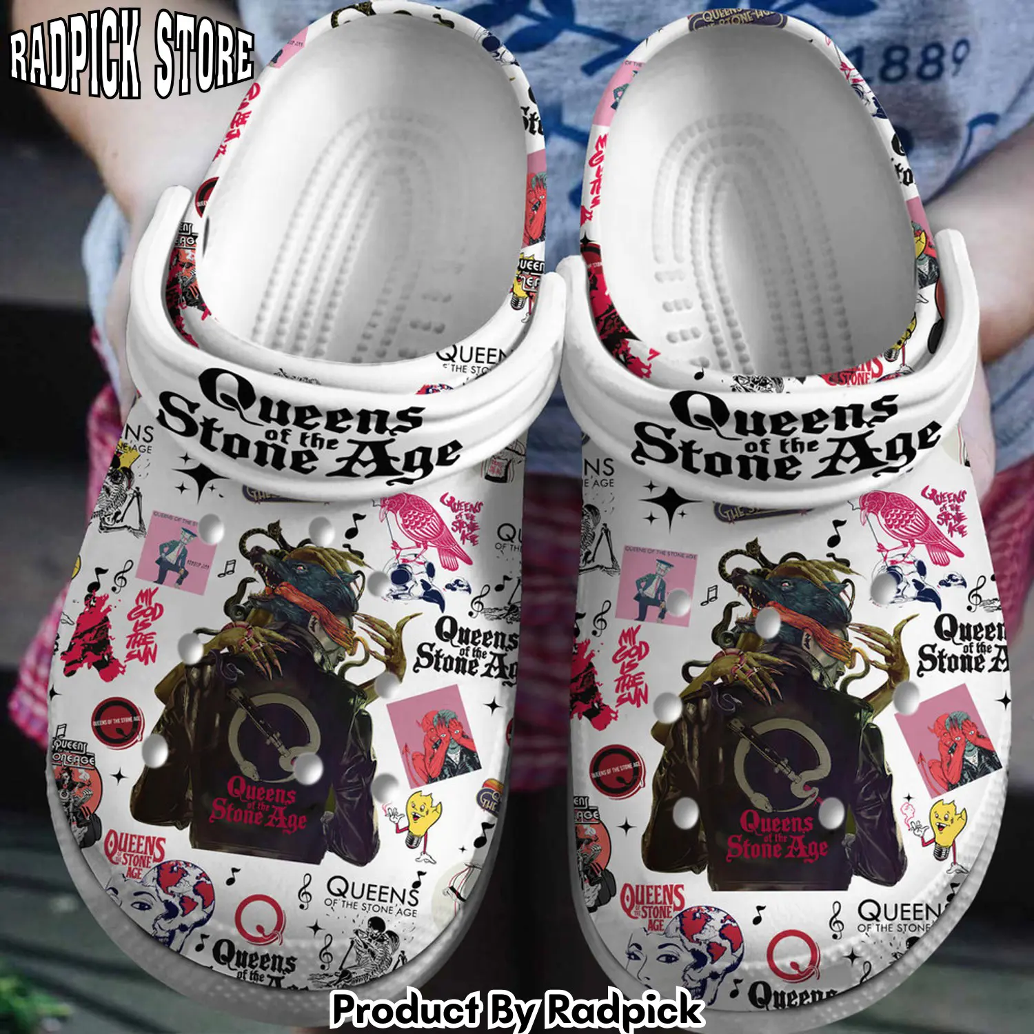 Radpick premium queens of the stone age music clogs shoes comfortable for men women rp6522147